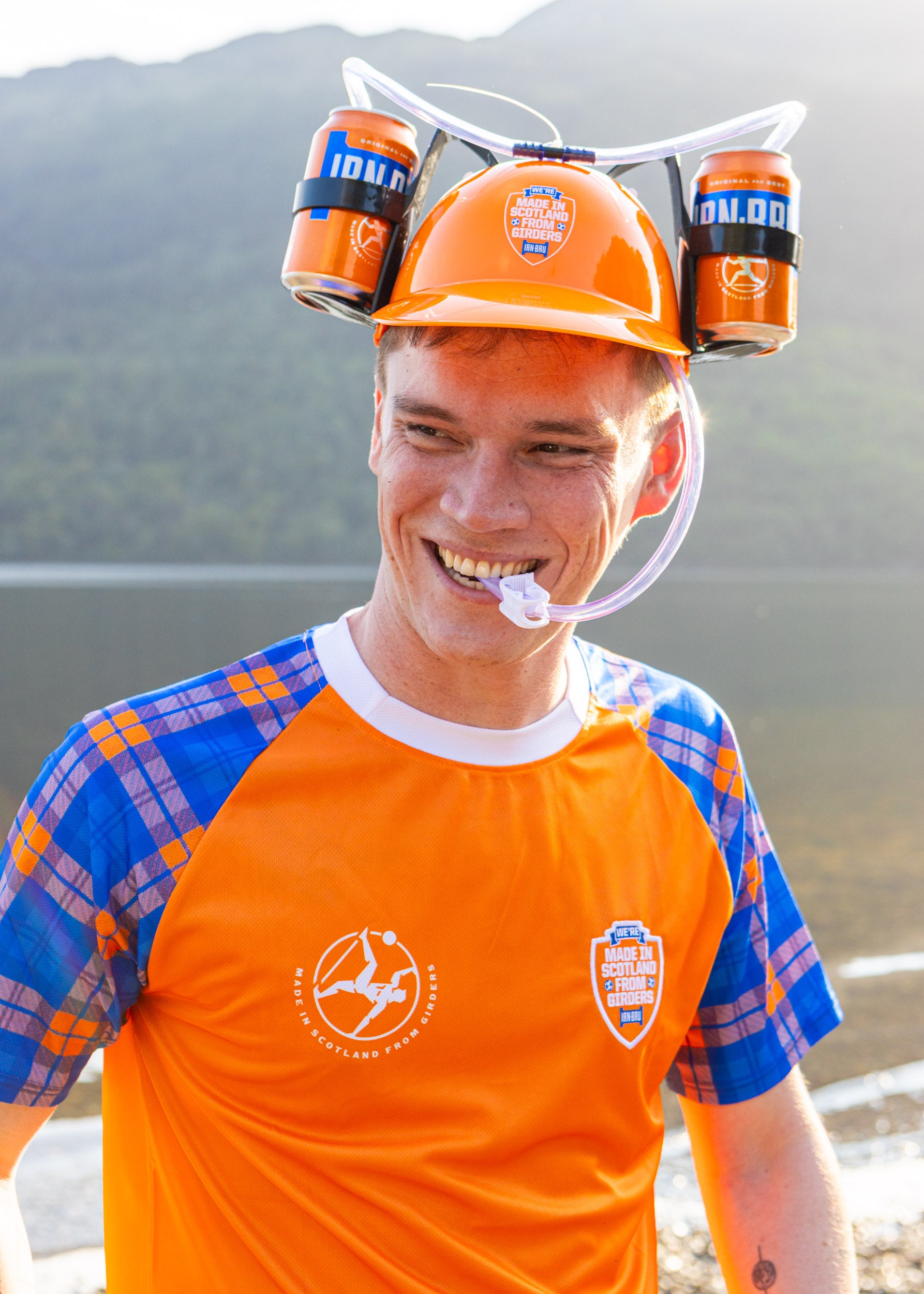 Irn-Bru Drinking Hat